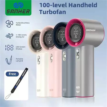 【COD】SANHER Fan 4000 mAh Turbo Mini Fan Rechargeable Handheld Portable Electric Jet Hand Strong