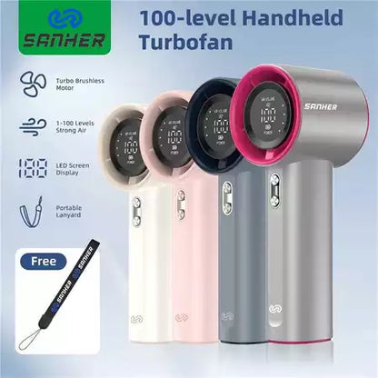 【COD】SANHER Fan 4000 mAh Turbo Mini Fan Rechargeable Handheld Portable Electric Jet Hand Strong